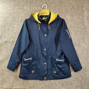 Vintage Preppy Nautical Neyelle Removable Hood Old Money Activity Rain Jacket